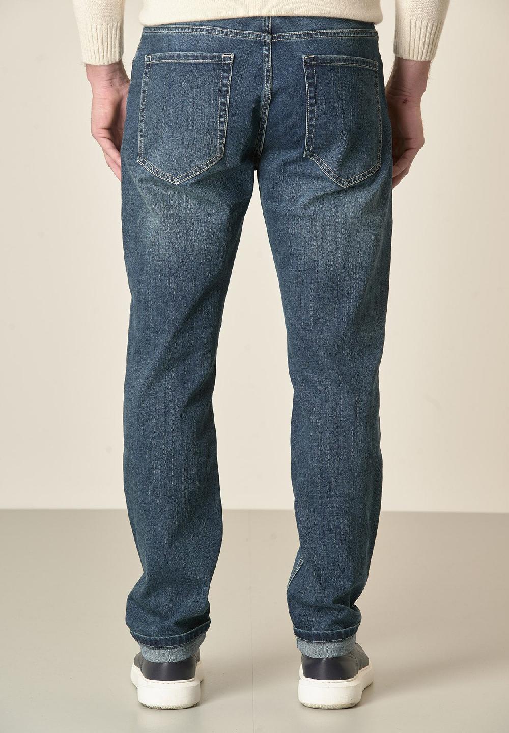 Angelico Jeans scuro 5 Tasche cotone stretch regular fit Presa
