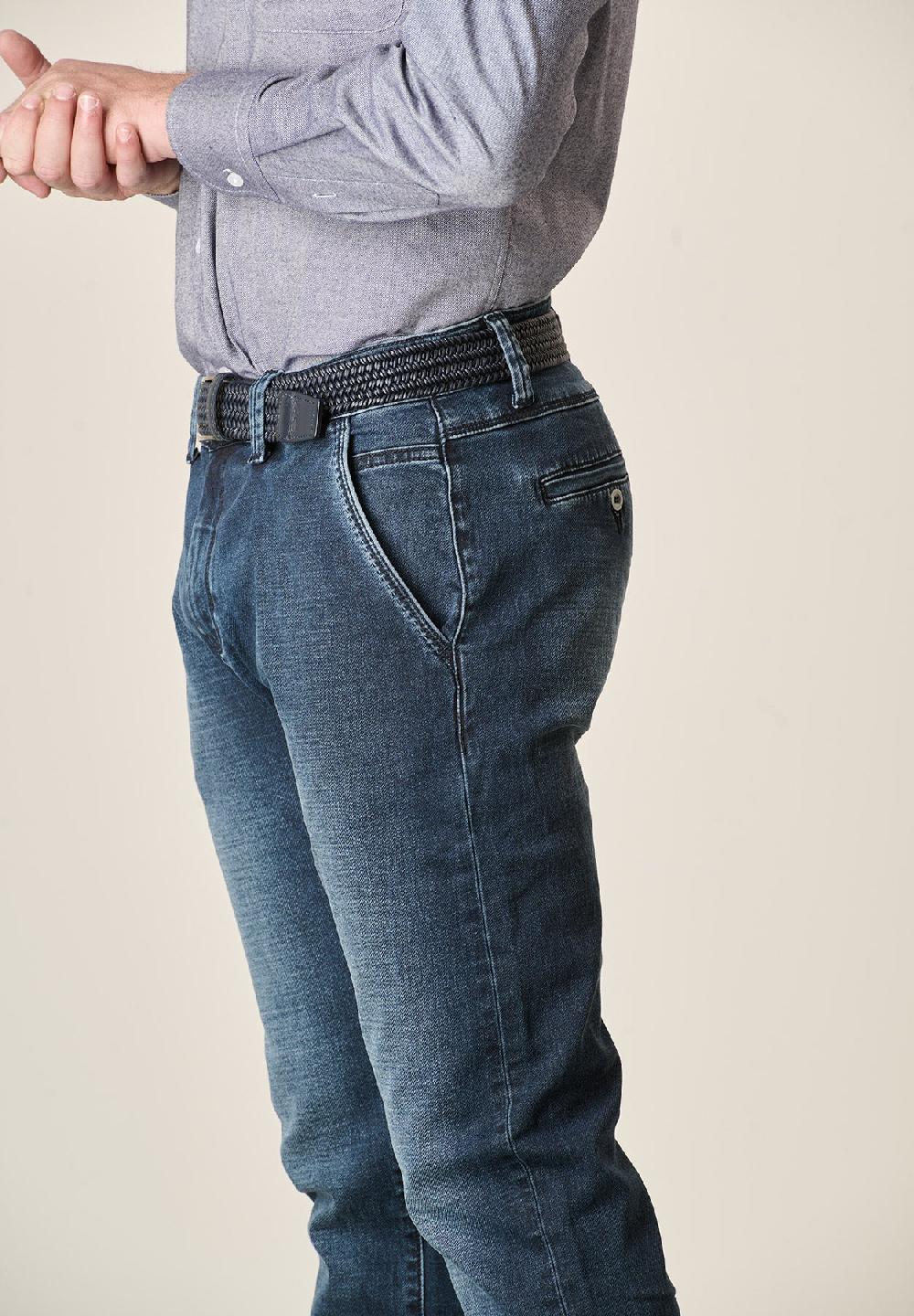 Angelico Jeans scuro cotone stretch tasche america slim fit Offerta