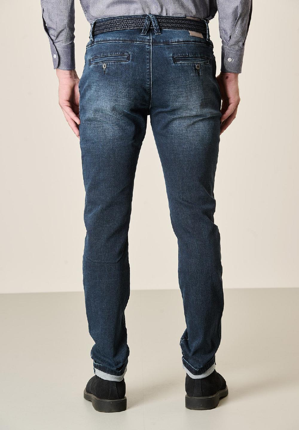 Angelico Jeans scuro cotone stretch tasche america slim fit Offerta