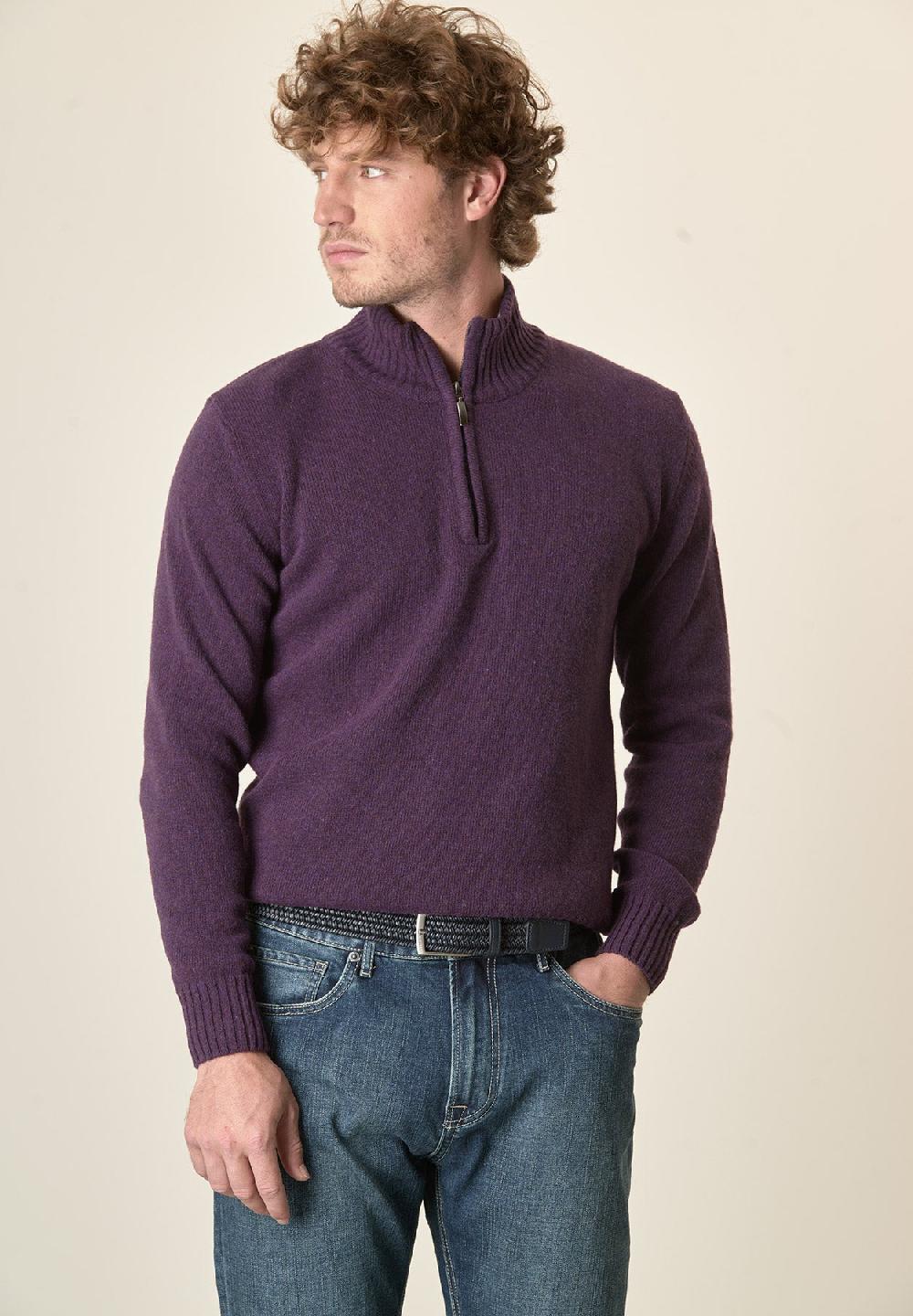 Angelico Lupetto viola misto lana Online