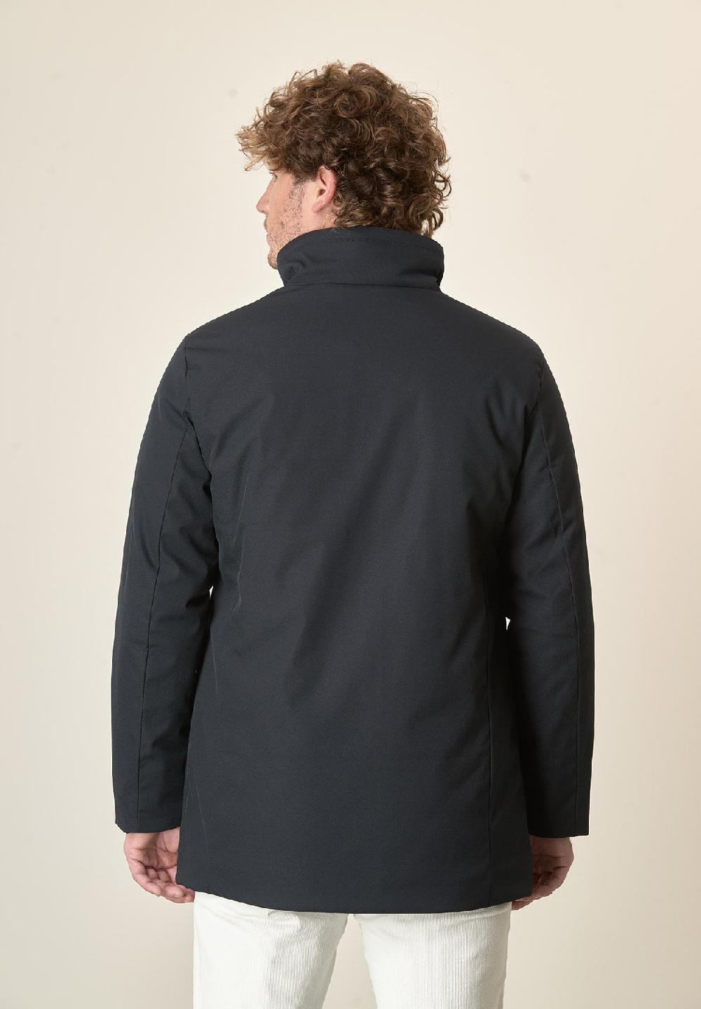 Angelico Parka blu navy pelliccia staccabile Saldi