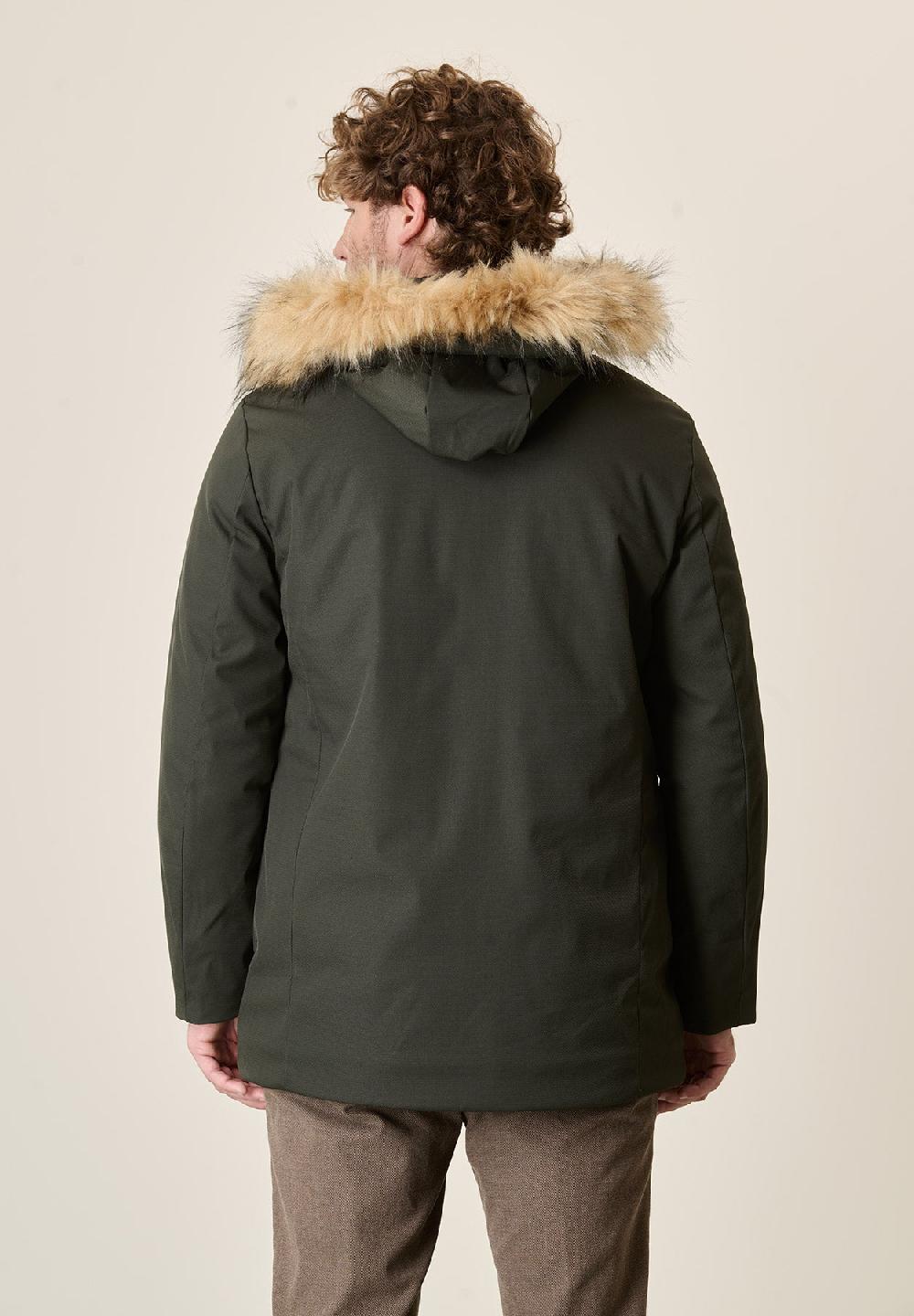 Angelico Parka verde pelliccia staccabile Offerte