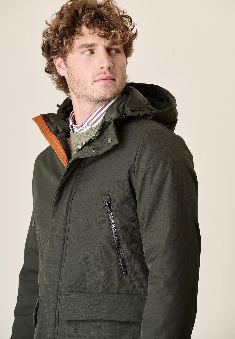 Angelico Parka verde pelliccia staccabile Offerte
