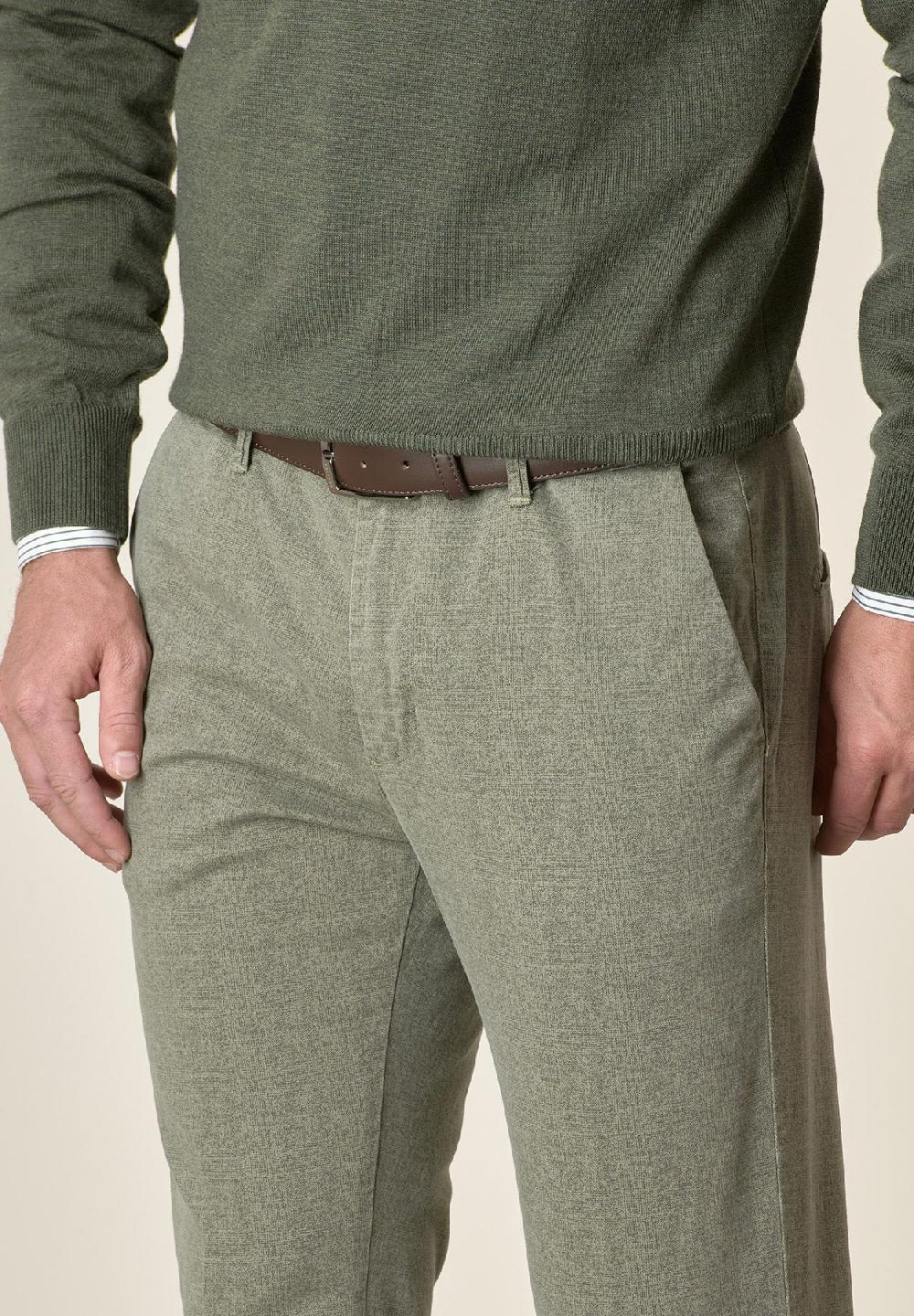 Angelico Pantalone verde salvia effetto lana cotone stretch slim fit Hotsell