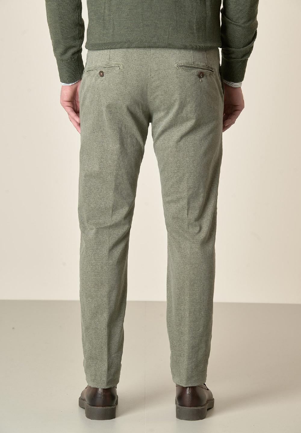Angelico Pantalone verde salvia effetto lana cotone stretch slim fit Hotsell