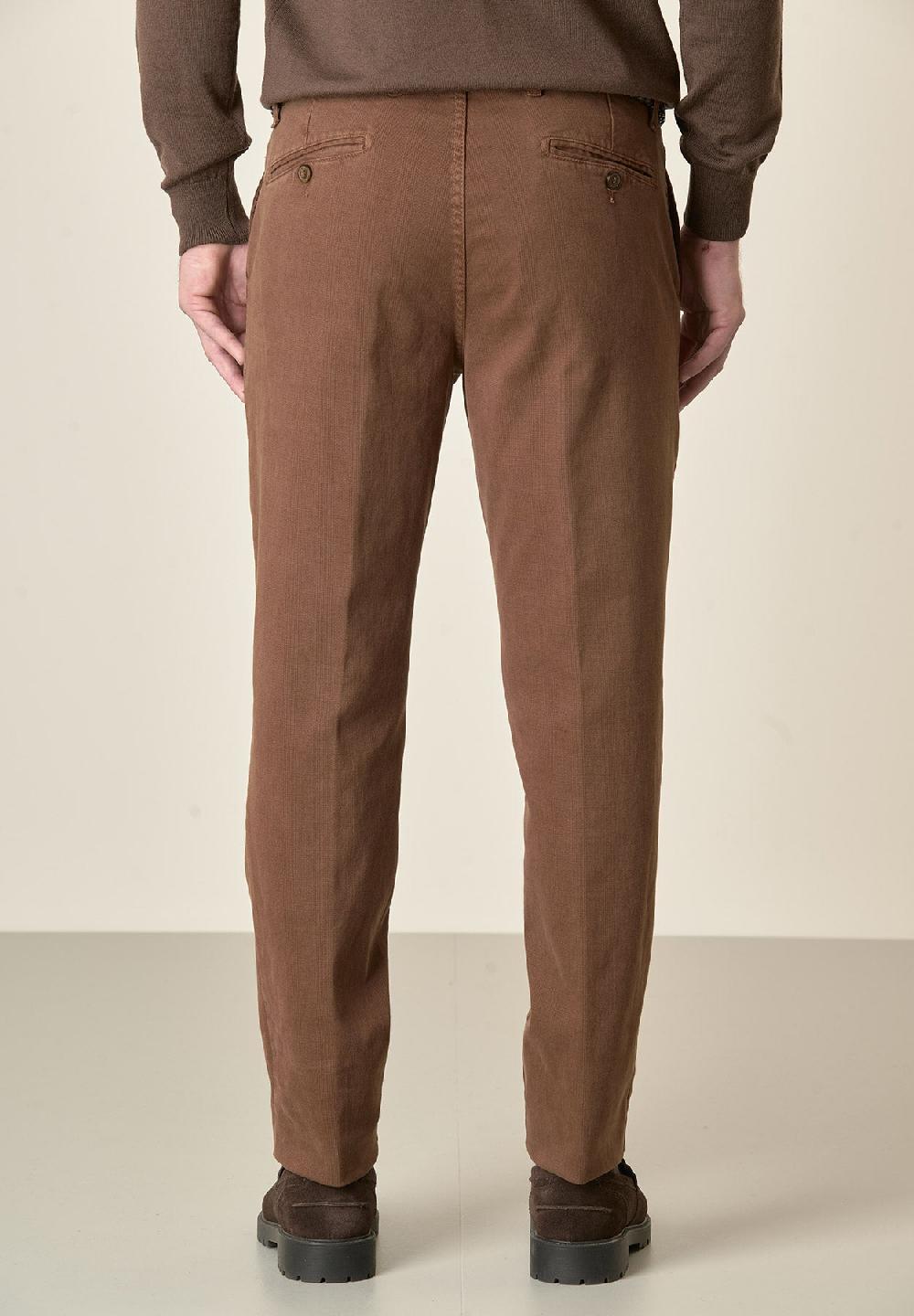 Angelico Pantalone marrone Galles cotone stretch regular fit I Più Venduti