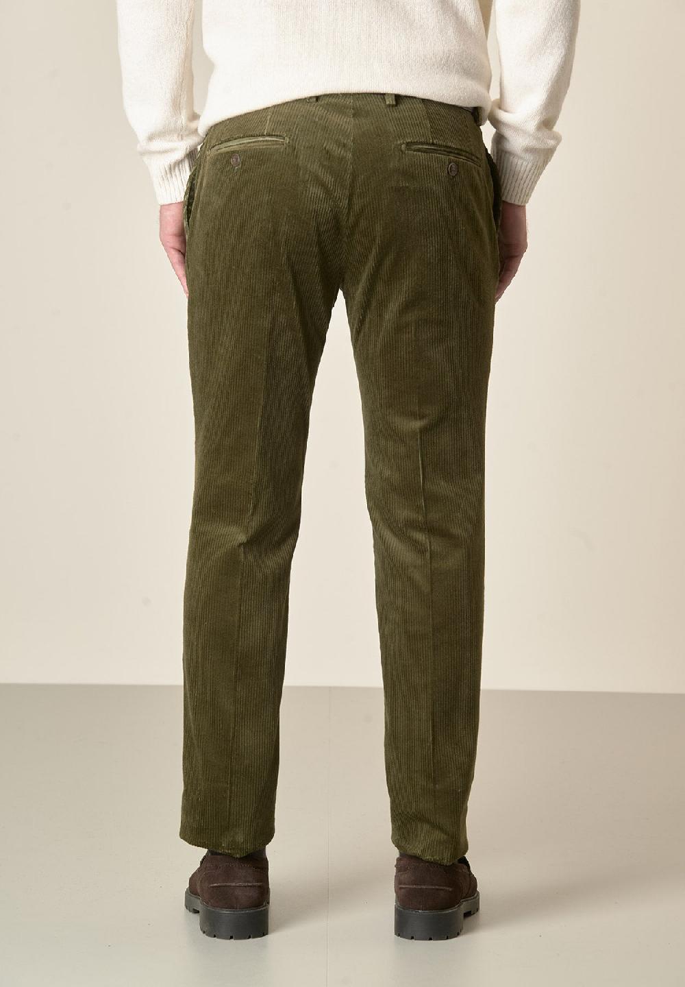 Angelico Pantalone verde velluto coste larghe custom fit Negozio