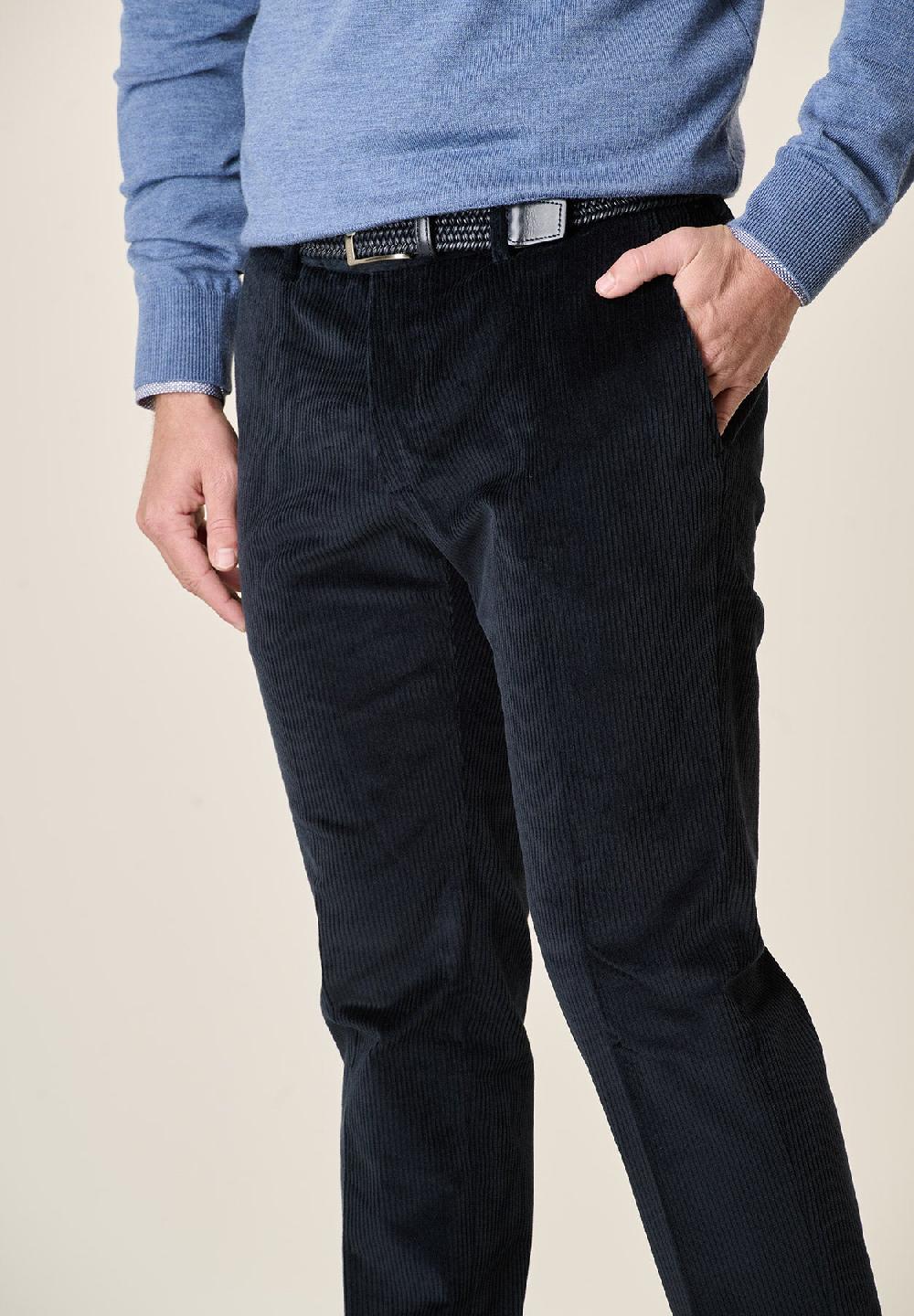 Angelico Pantalone blu velluto coste larghe custom fit In Saldo