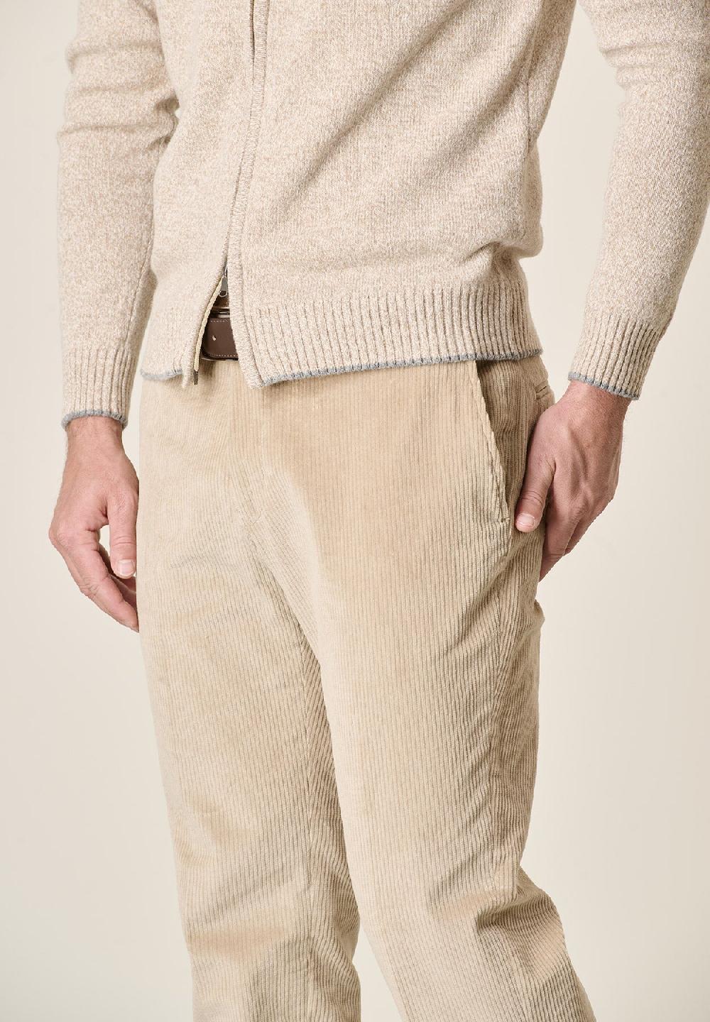 Angelico Pantalone beige velluto coste larghe custom fit Nuova