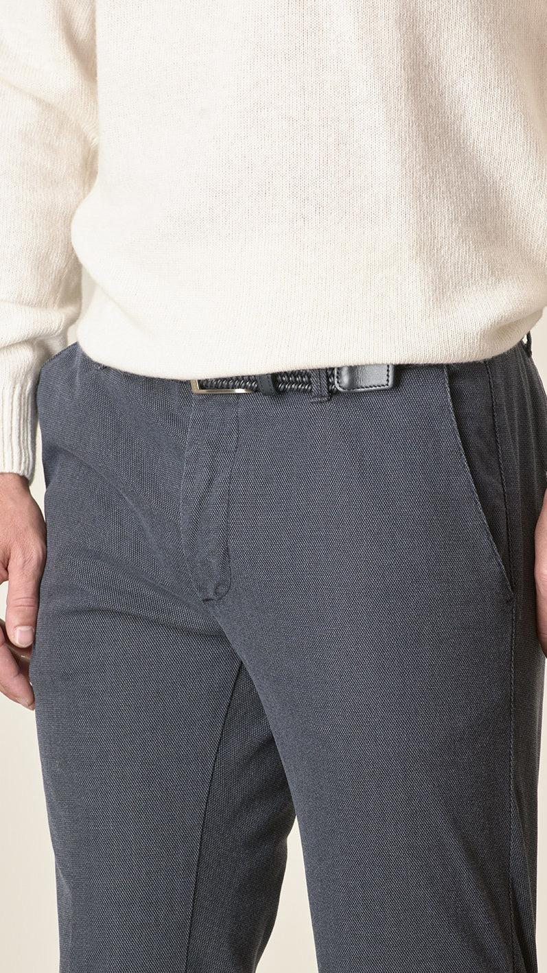 Angelico Pantalone blu armatura cotone stretch slim fit Italy