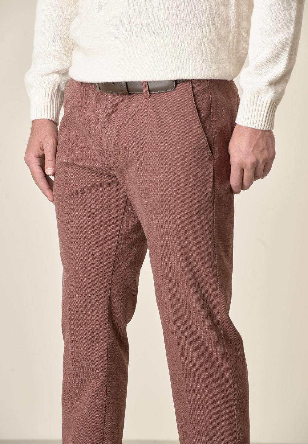 Angelico Pantalone mattone armatura cotone stretch slim fit Italia