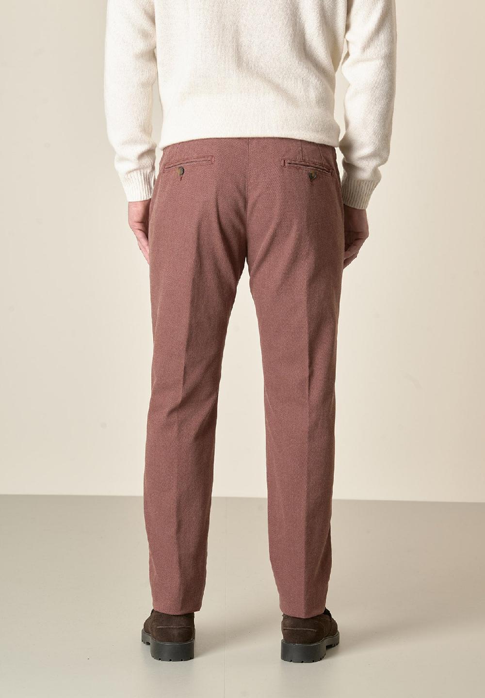 Angelico Pantalone mattone armatura cotone stretch slim fit Italia