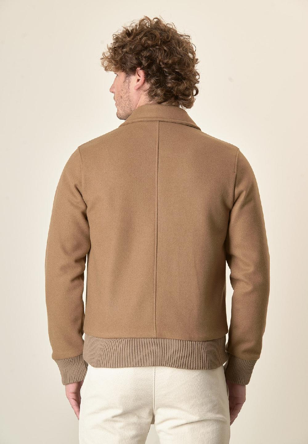 Angelico Giubbotto bomber cammello tasche toppa In Linea