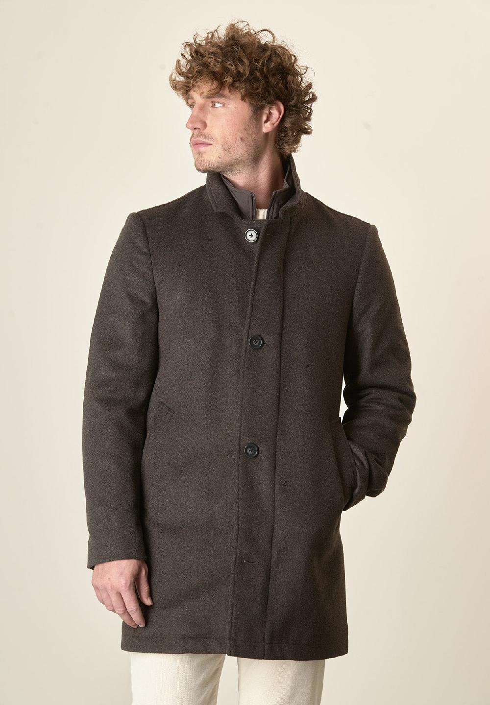 Angelico Cappotto moro collo coreano pettorina staccabile Spedizione Gratuita