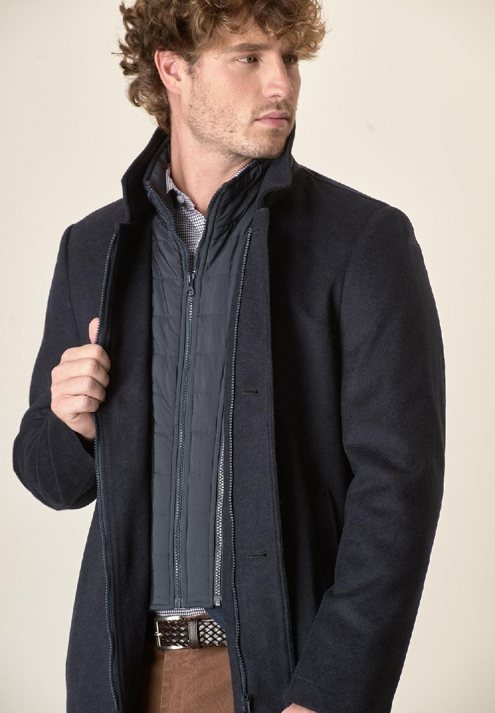 Angelico Cappotto blu collo coreano pettorina staccabile Soddisfazione Garantita