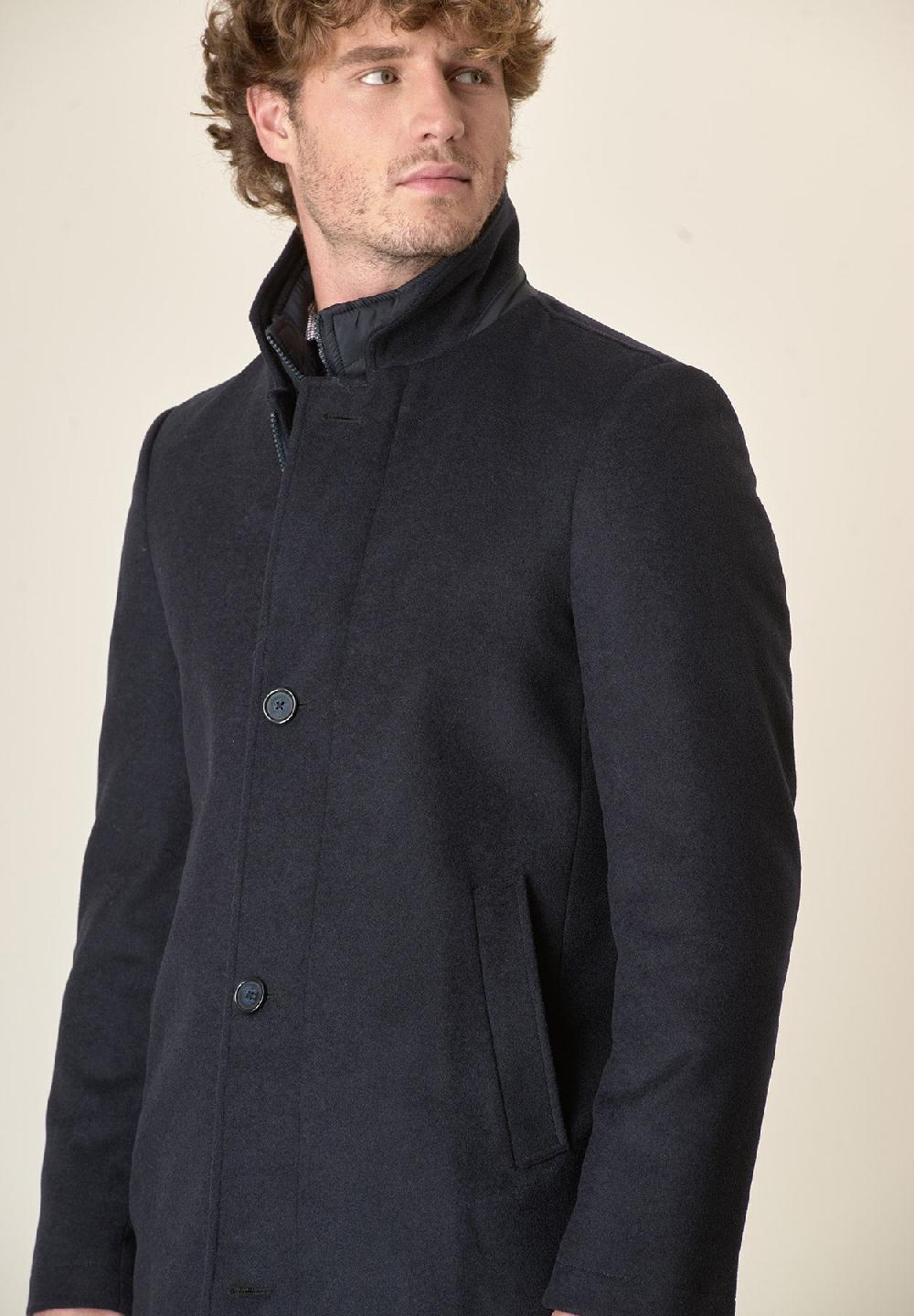 Angelico Cappotto blu collo coreano pettorina staccabile Soddisfazione Garantita