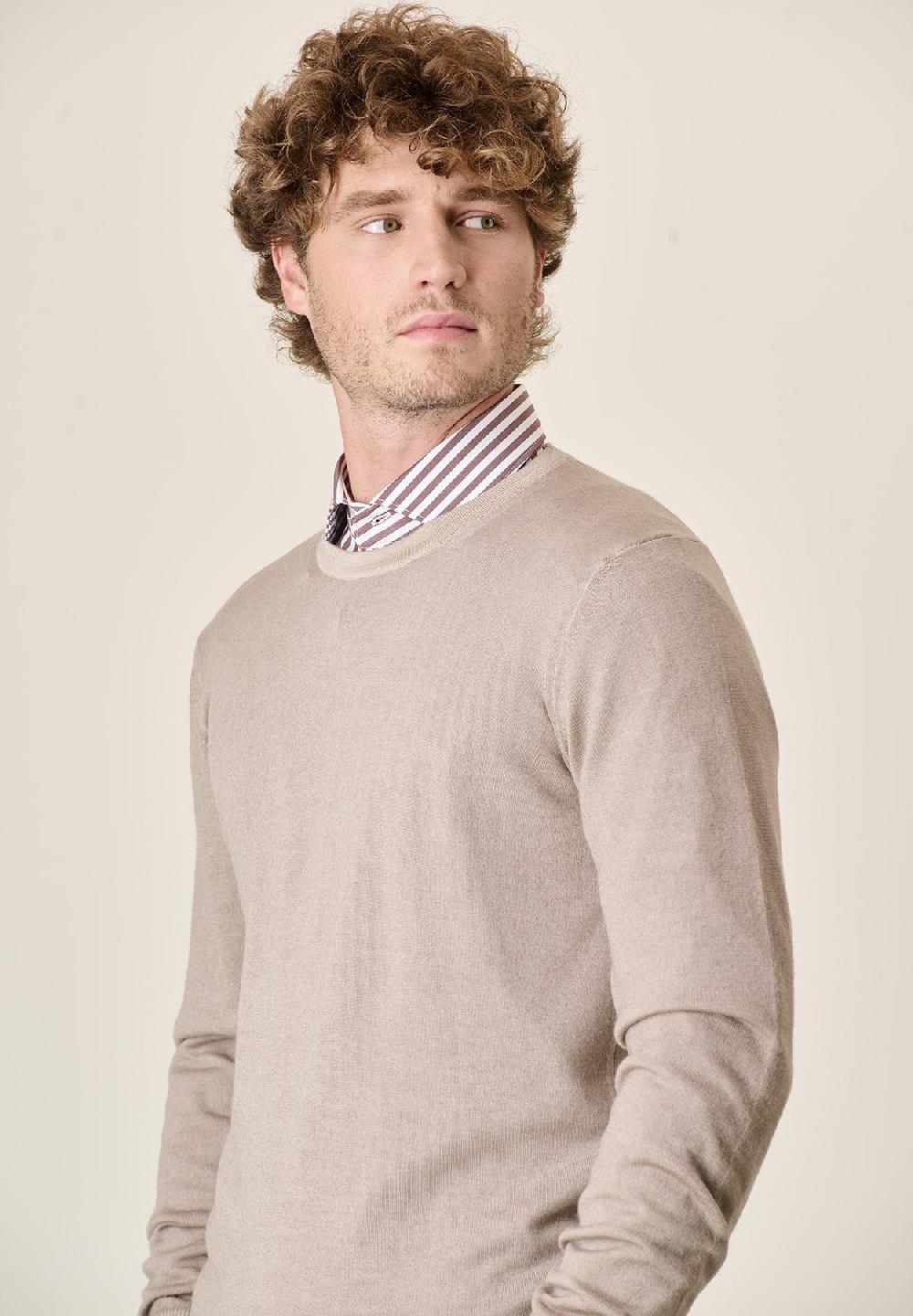 Angelico Girocollo beige lana acidata Acquista Ora