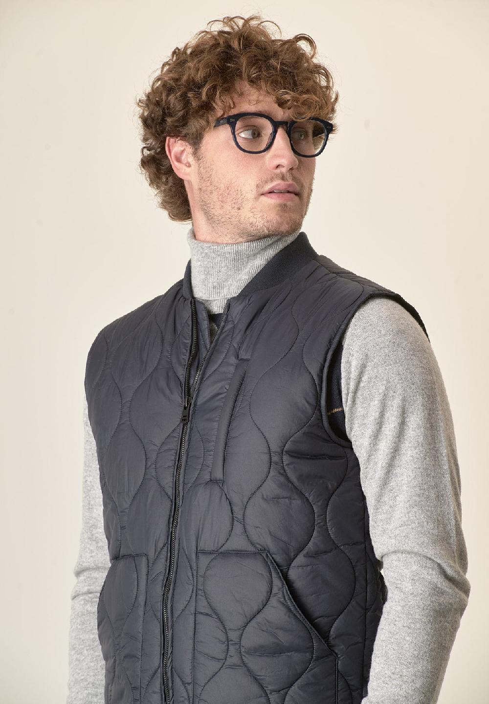 Angelico Gilet blu trapuntato Consegna Veloce