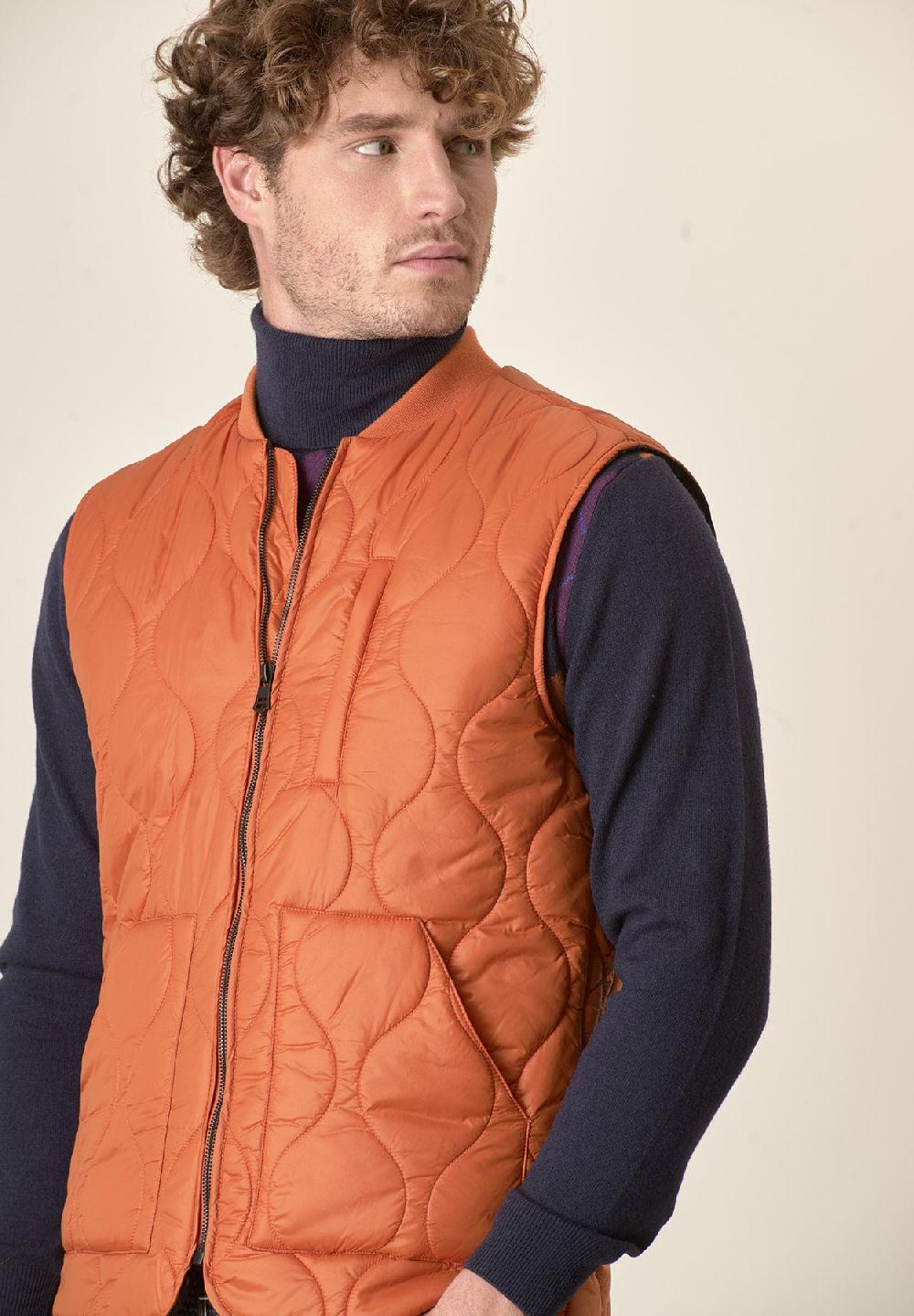 Angelico Gilet arancione trapuntato Fino Al -60%