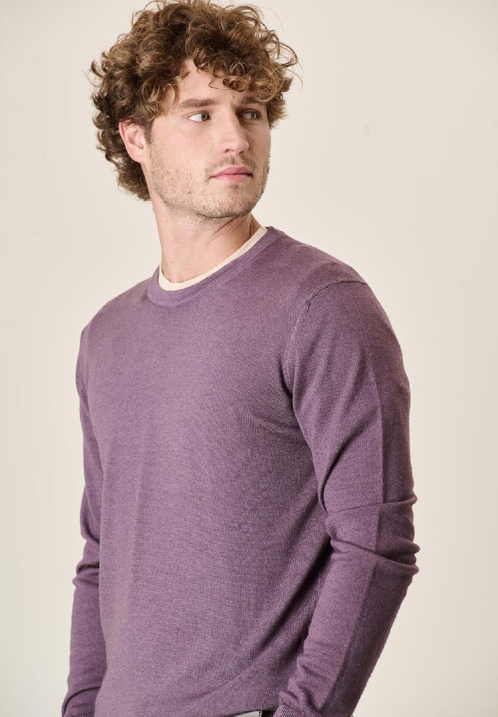 Angelico Girocollo viola lana acidata Shopping Online