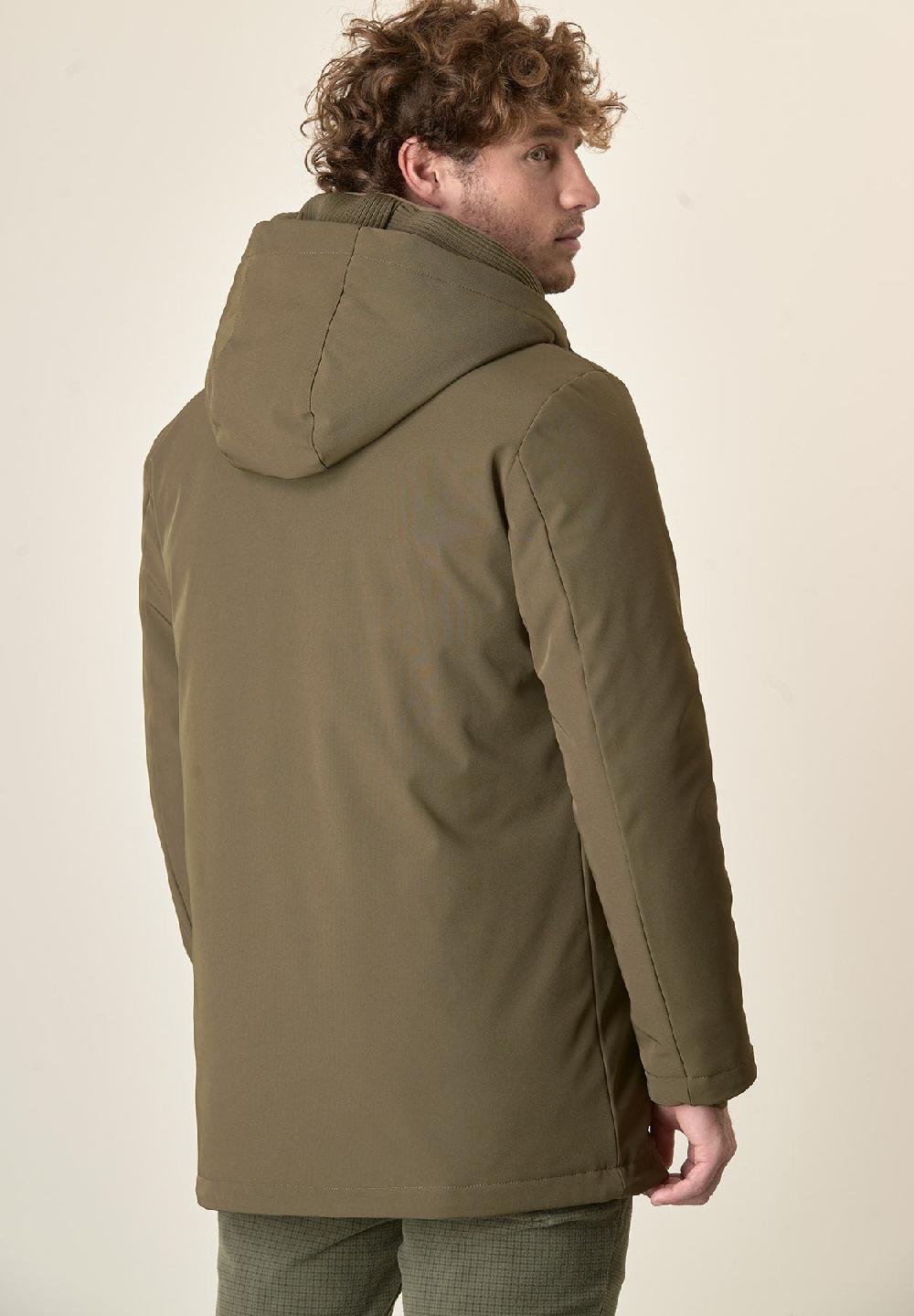 Angelico Giaccone verde militare cappuccio e pettorina staccabili Convenienza