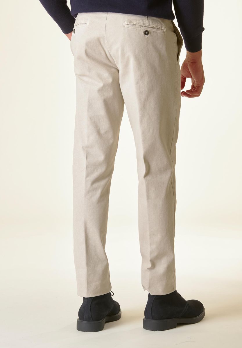 Angelico Pantalone gesso cotone micro-stampa regular Novità