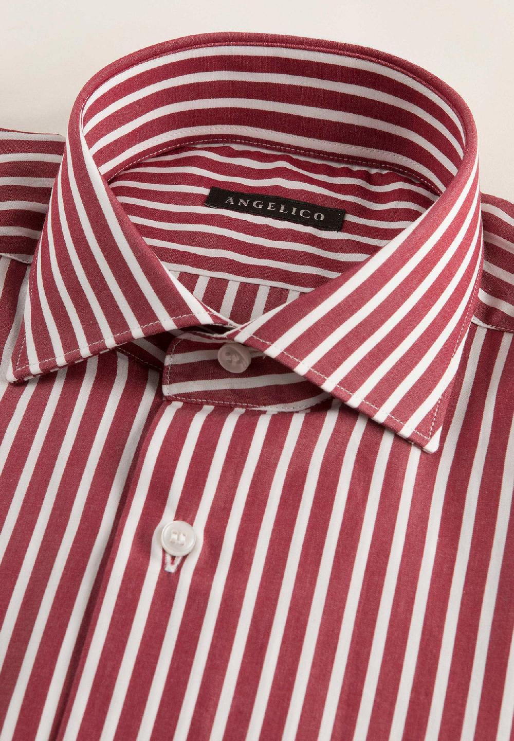 Angelico Camicia rosso bacchettina cotone slim fit Offerta