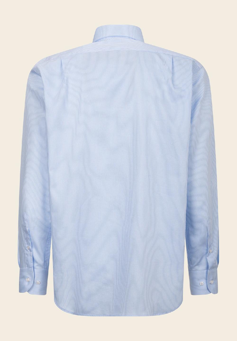 Angelico Camicia azzurra bianca bacchettina cotone comfort fit Online