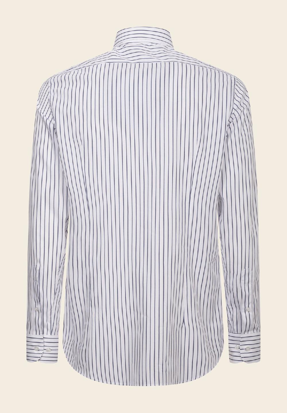 Angelico Camicia bianca blu rigata cotone slim fit Spedizione gratuita