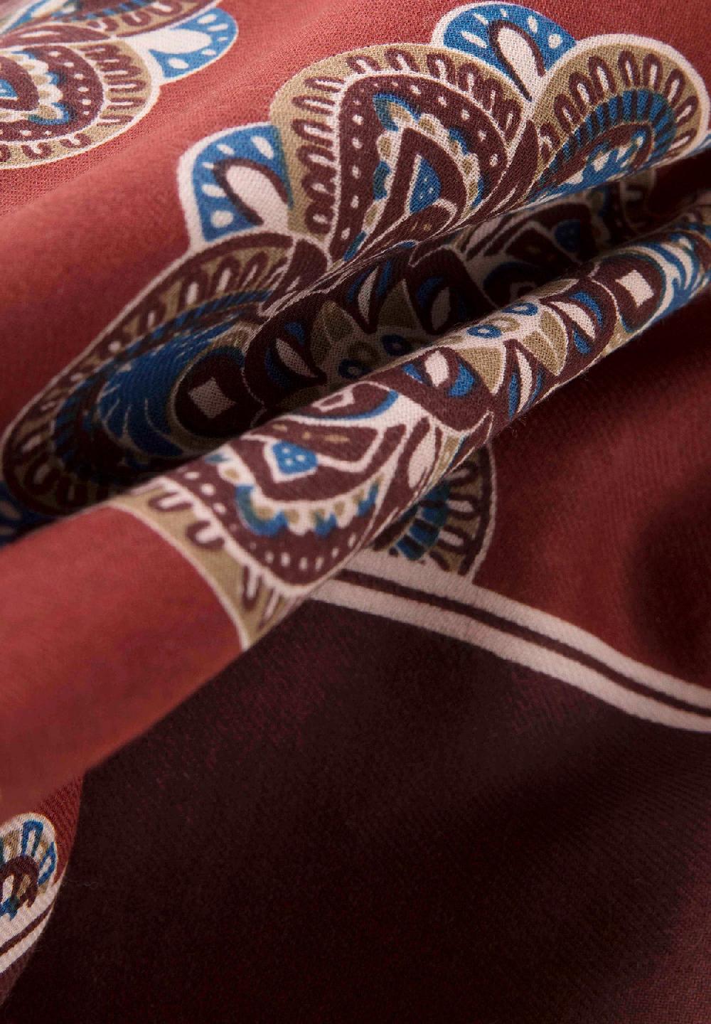 Angelico Sciarpa bordeaux fantasia cotone lana Offerte