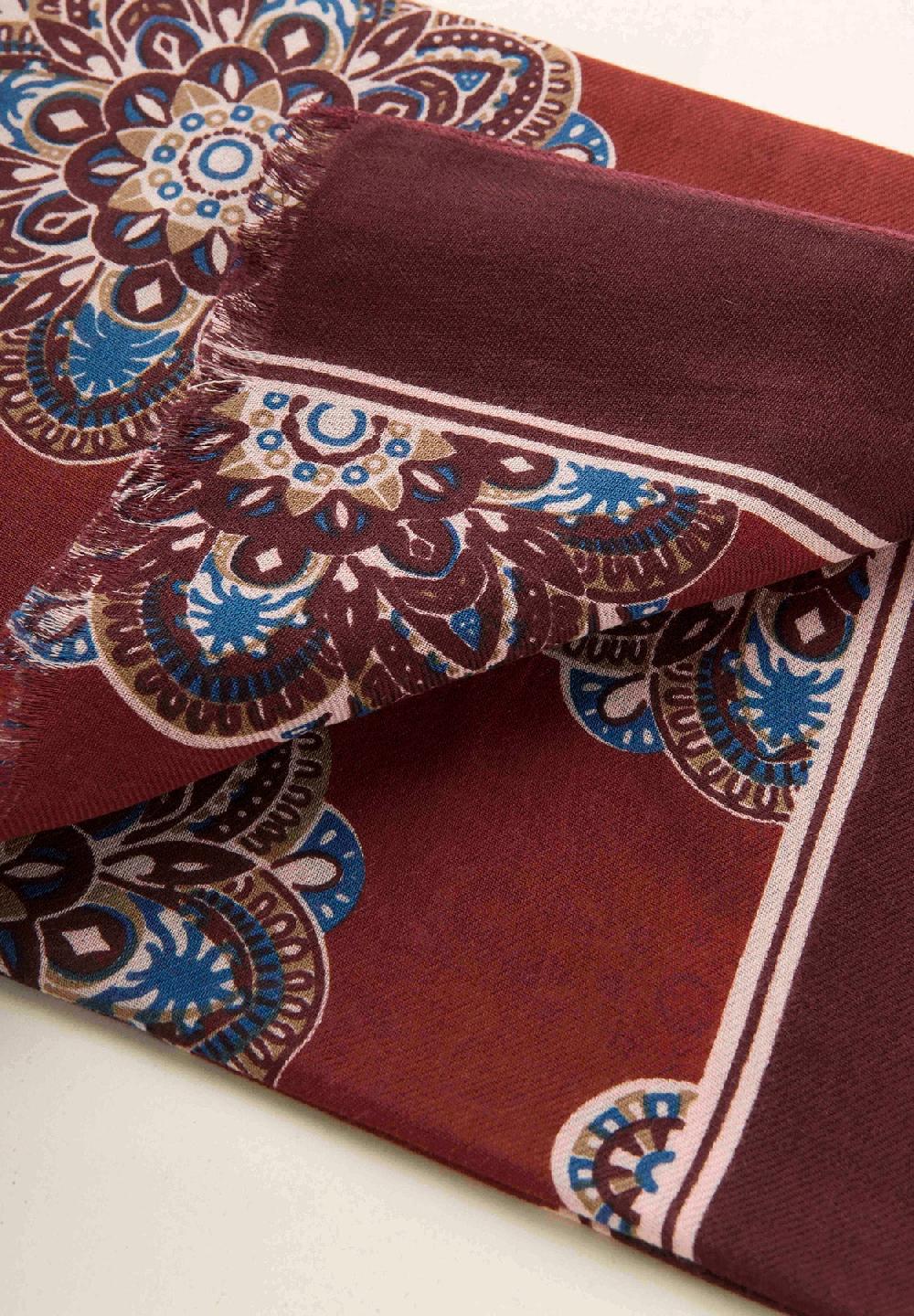 Angelico Sciarpa bordeaux fantasia cotone lana Offerte