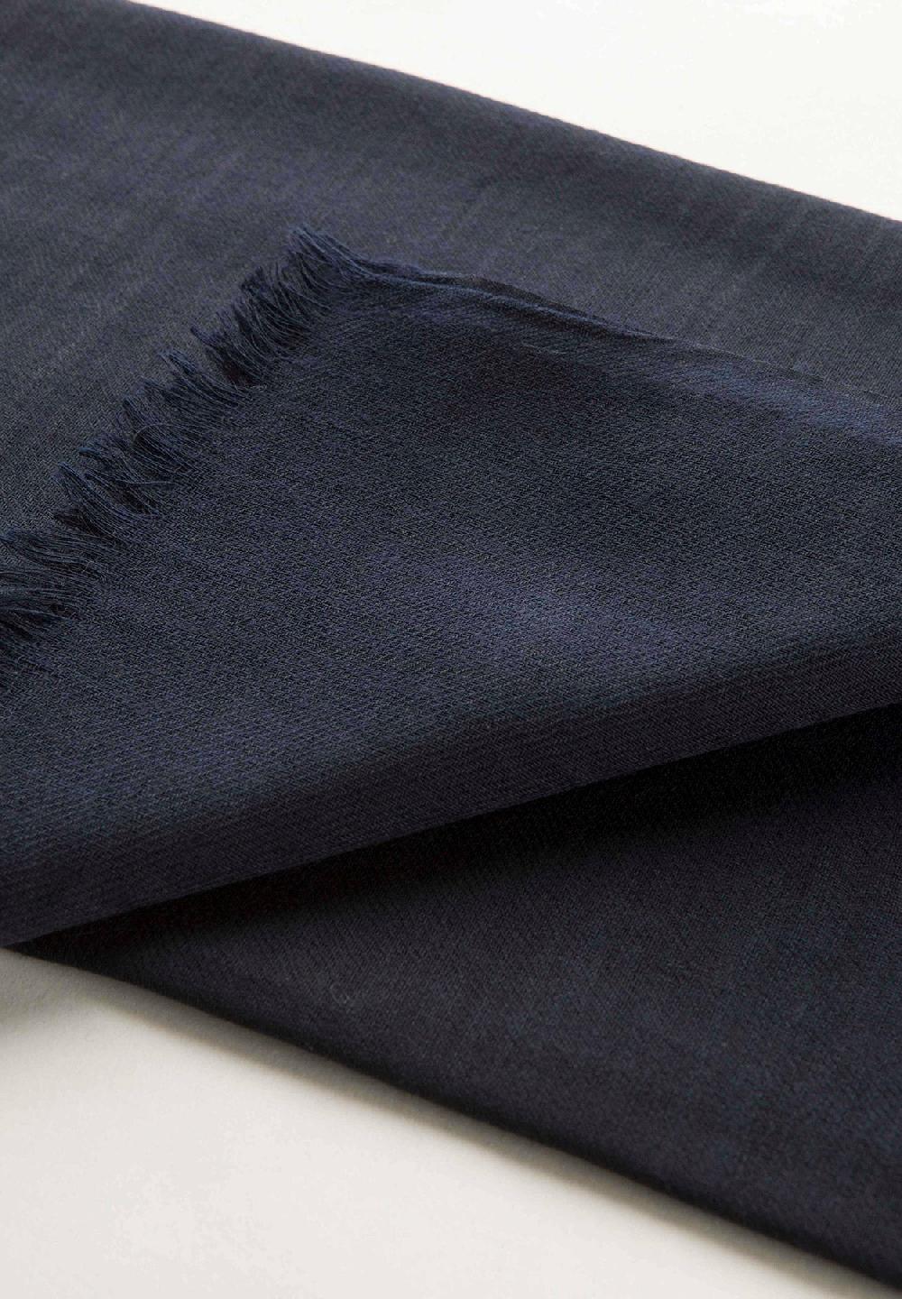 Angelico Sciarpa navy lana merinos frange Negozio
