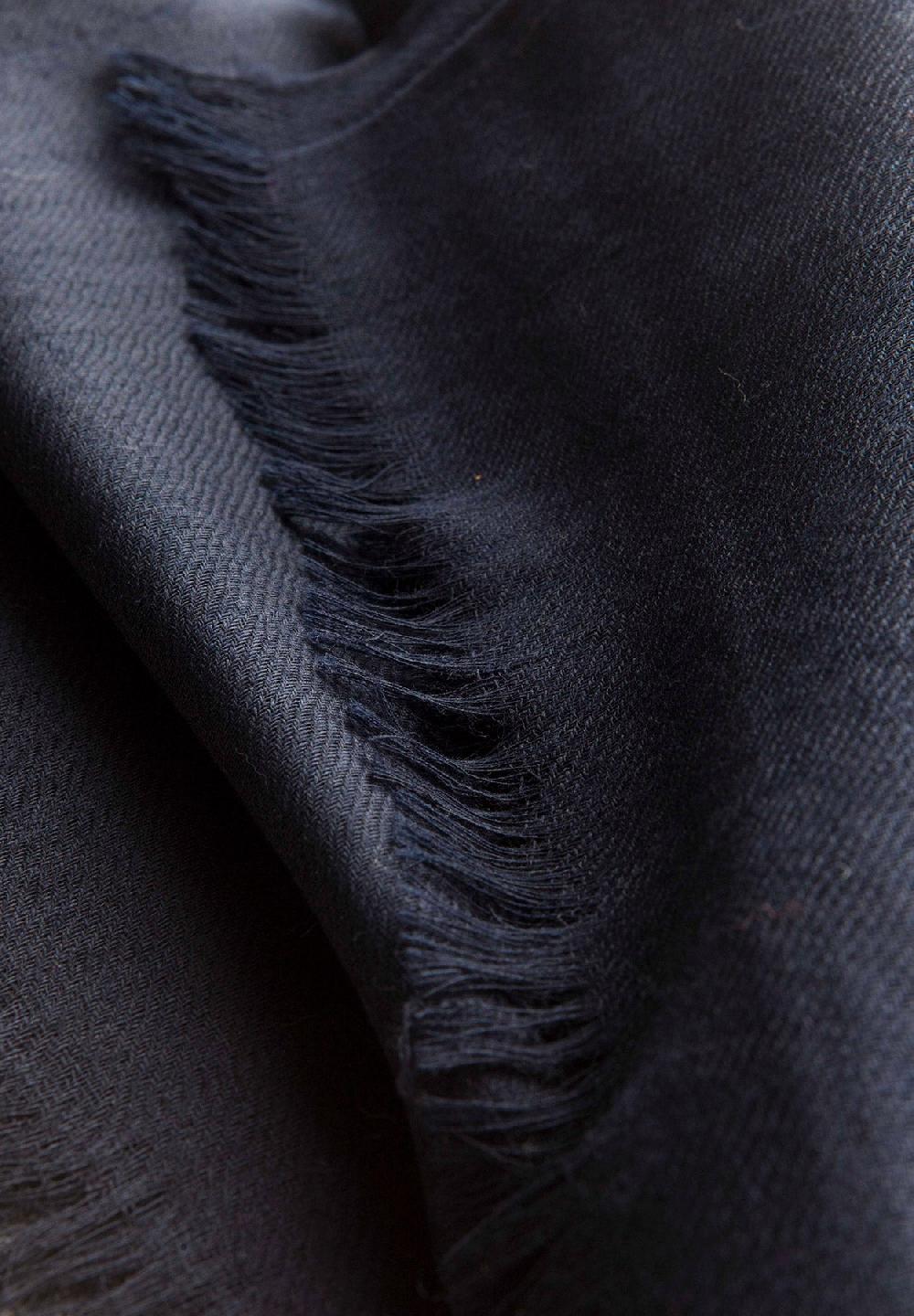 Angelico Sciarpa navy lana merinos frange Negozio