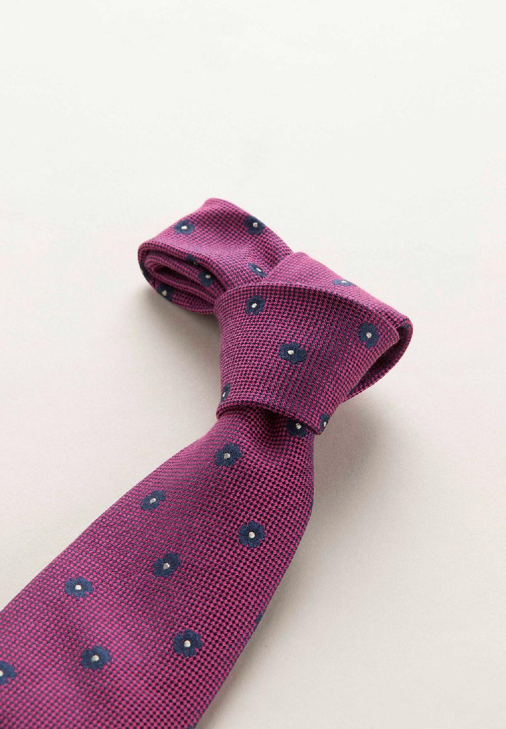 Angelico Cravatta fucsia fiori seta cotone Soddisfazione Garantita
