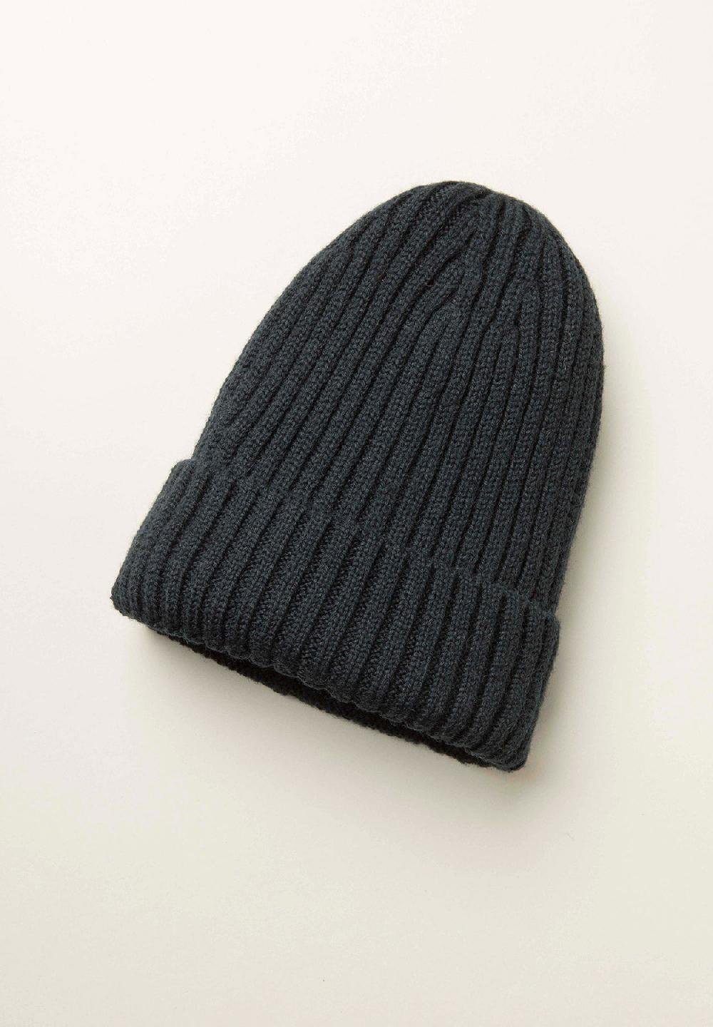 Angelico Berretto navy coste misto lana Shopping Online