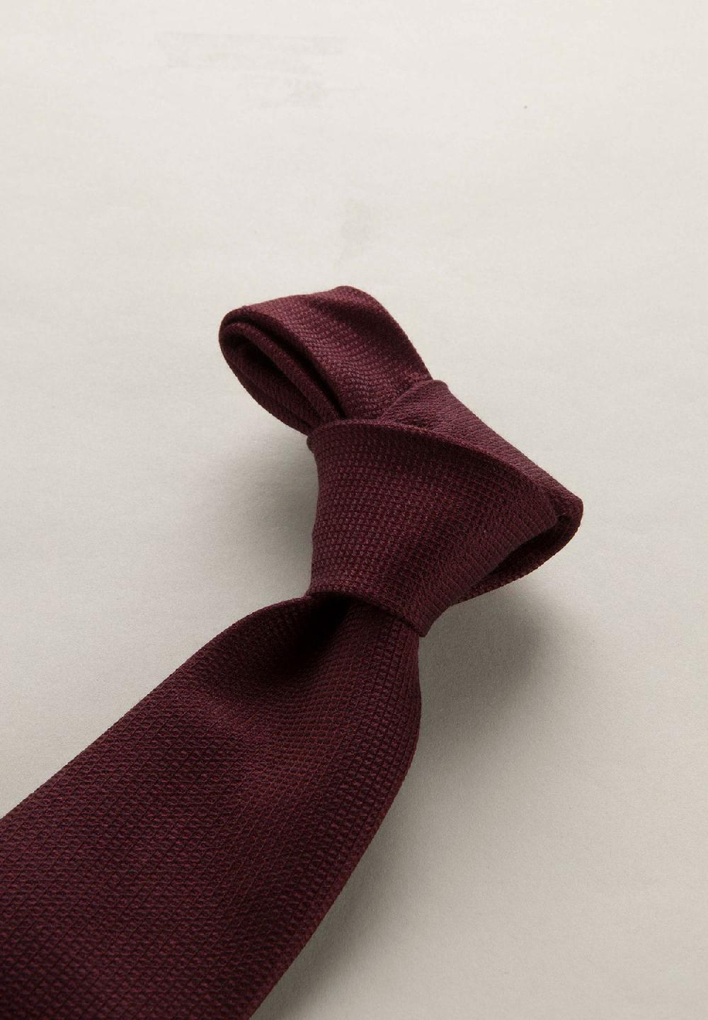 Angelico Cravatta bordeaux microarmatura seta cotone Novità