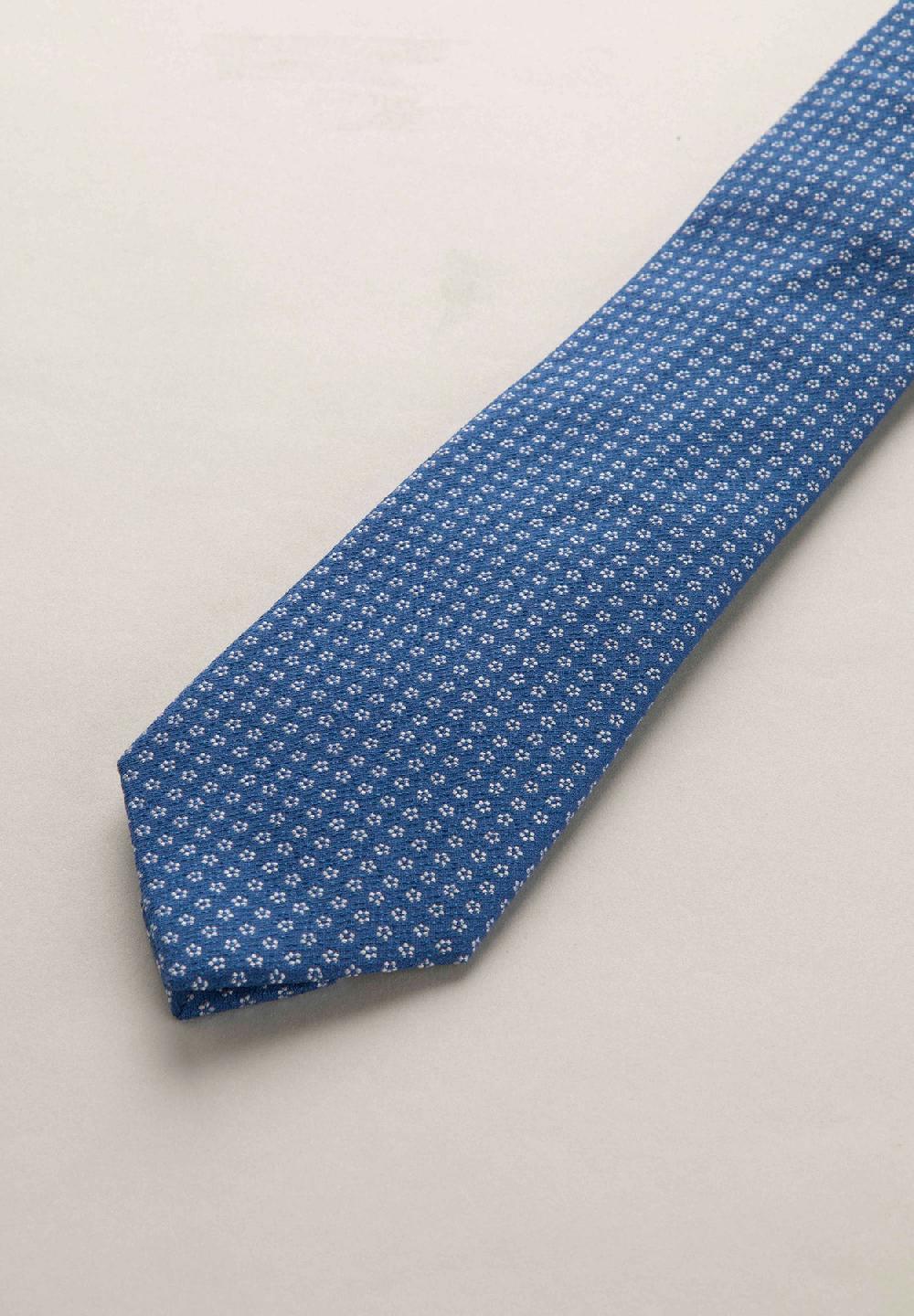 Angelico Cravatta bluette microdisegno seta cotone Saldi