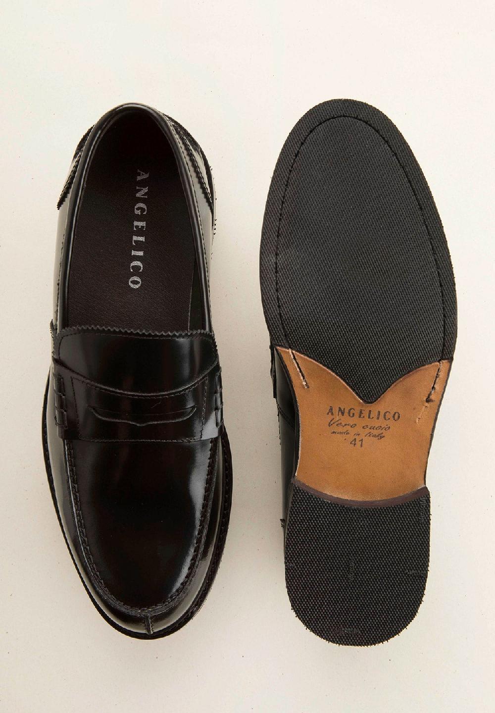 Angelico Mocassino nero pelle abrasivata Offerte