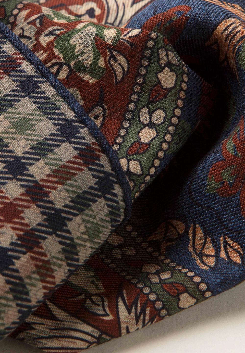 Angelico Pochette blu verde fronte retro lana Saldi Di Fabbrica