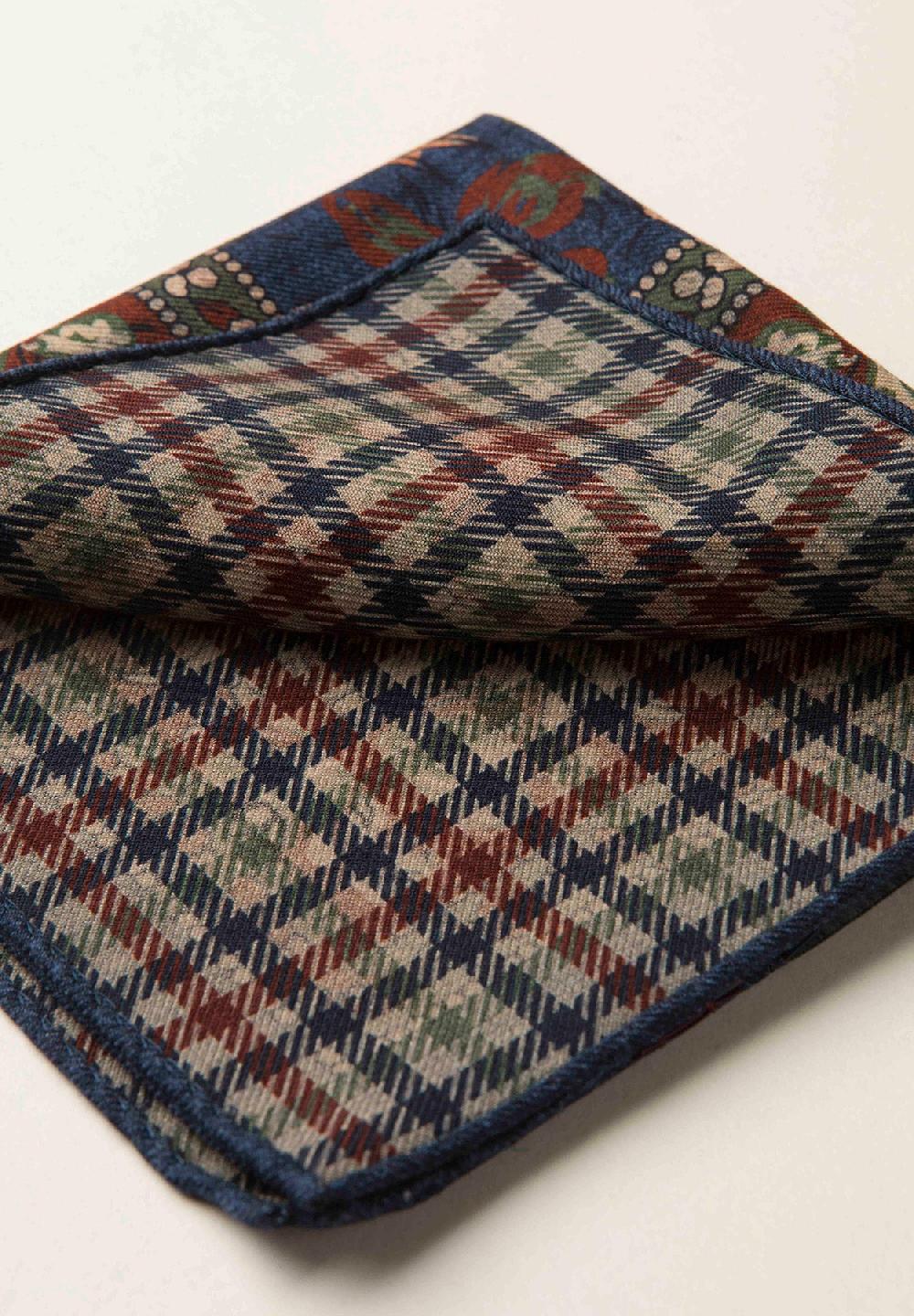 Angelico Pochette blu verde fronte retro lana Saldi Di Fabbrica