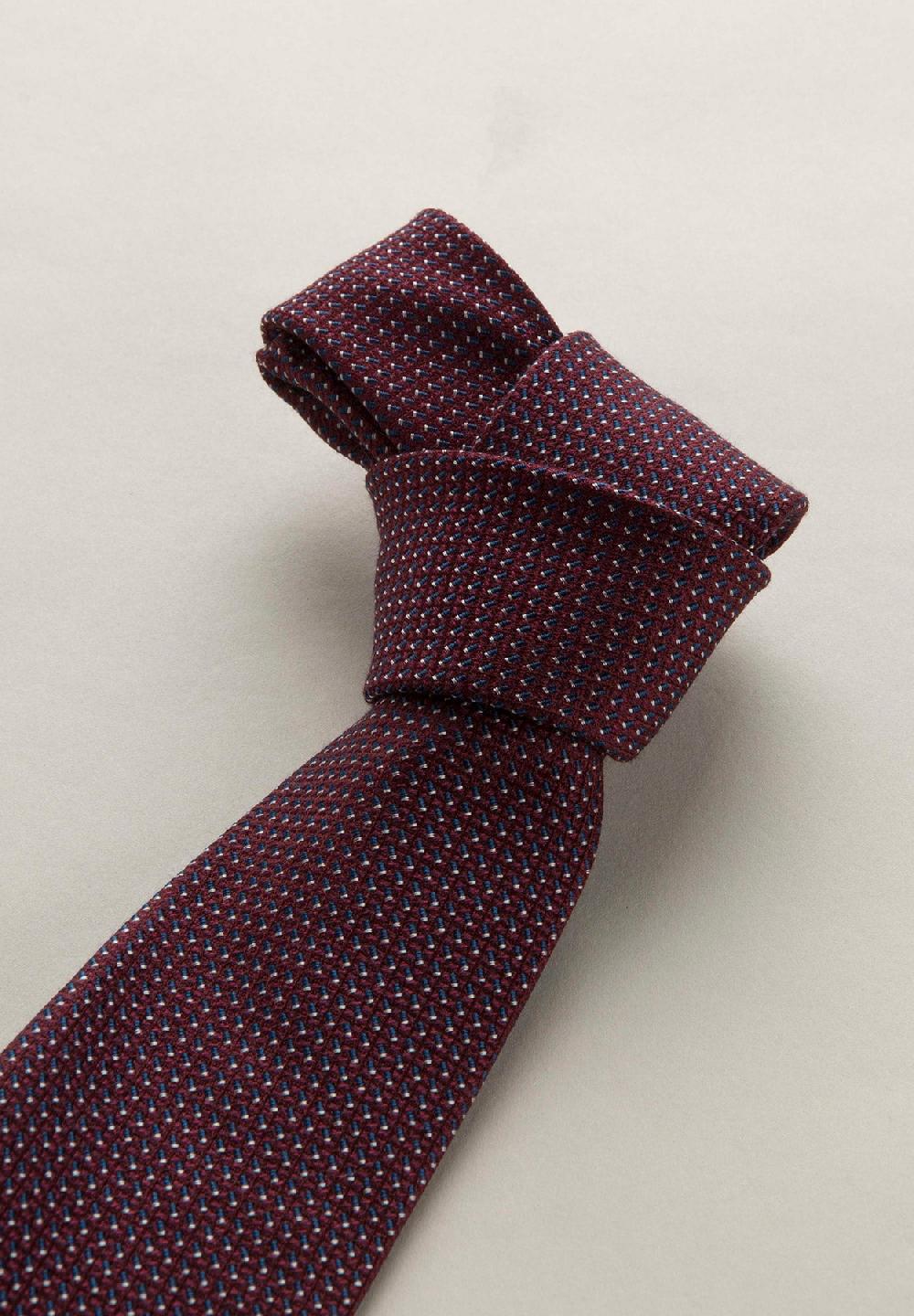 Angelico Cravatta bordeaux microdisegno seta cotone Nuova