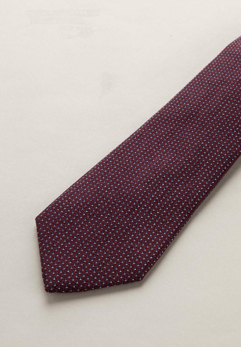 Angelico Cravatta bordeaux microdisegno seta cotone Nuova