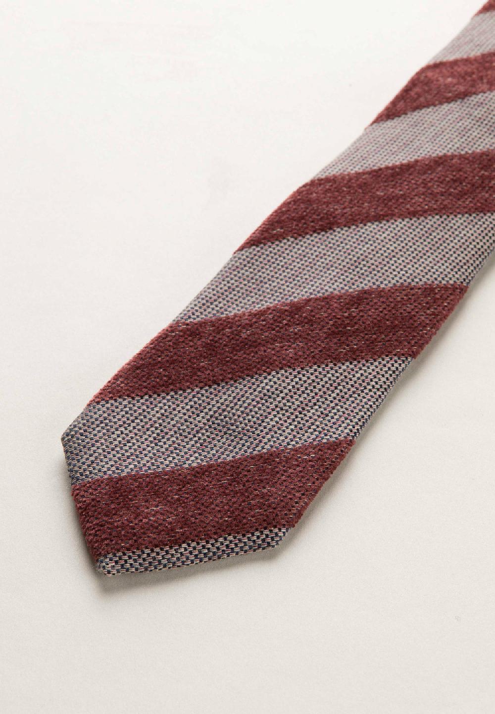 Angelico Cravatta bordeaux grigio regimental effetto lana Promozione