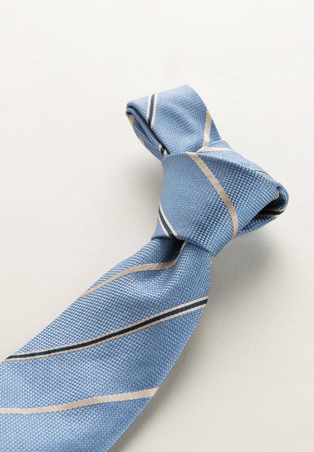 Angelico Cravatta blu nocciola regimental set Soddisfazione Garantita