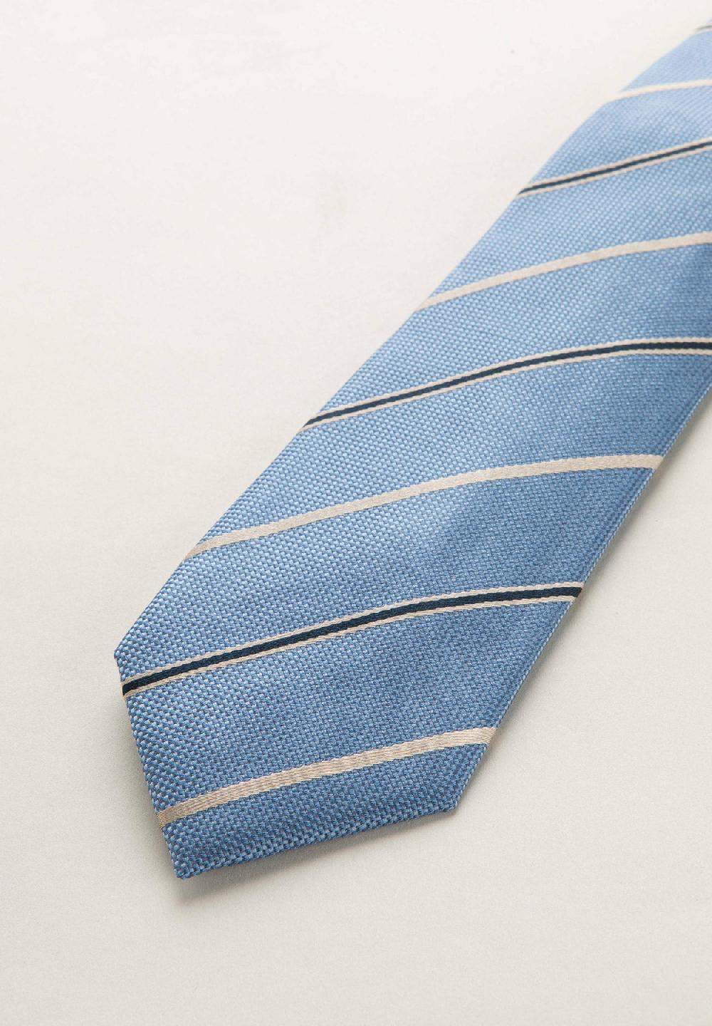 Angelico Cravatta blu nocciola regimental set Soddisfazione Garantita