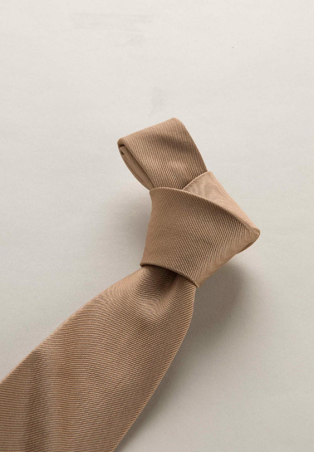 Angelico Cravatta beige seta unita Consegna Veloce