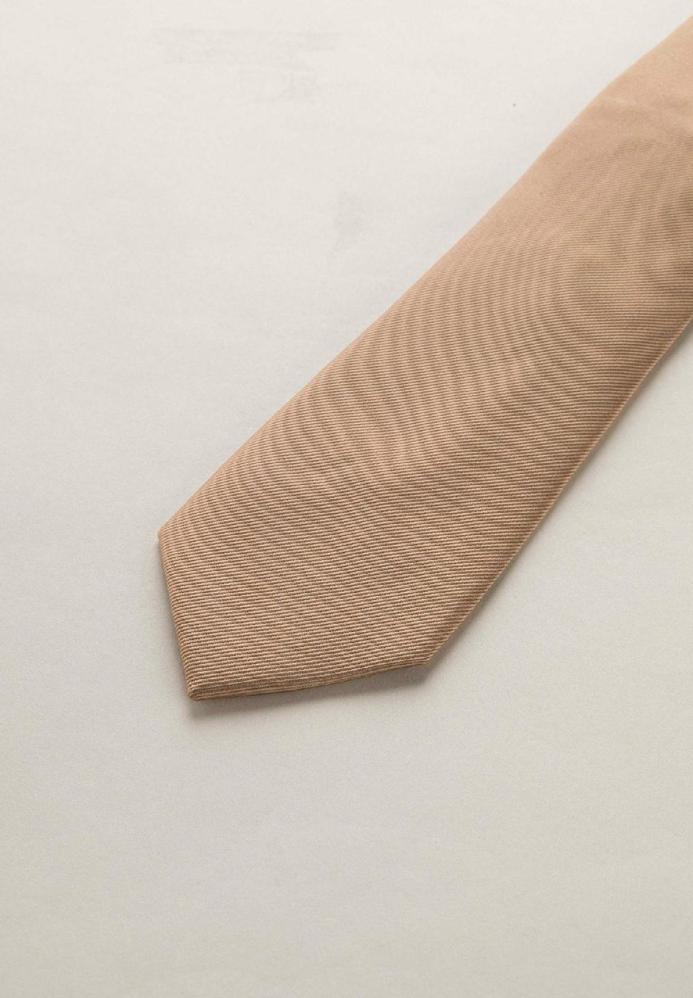 Angelico Cravatta beige seta unita Consegna Veloce