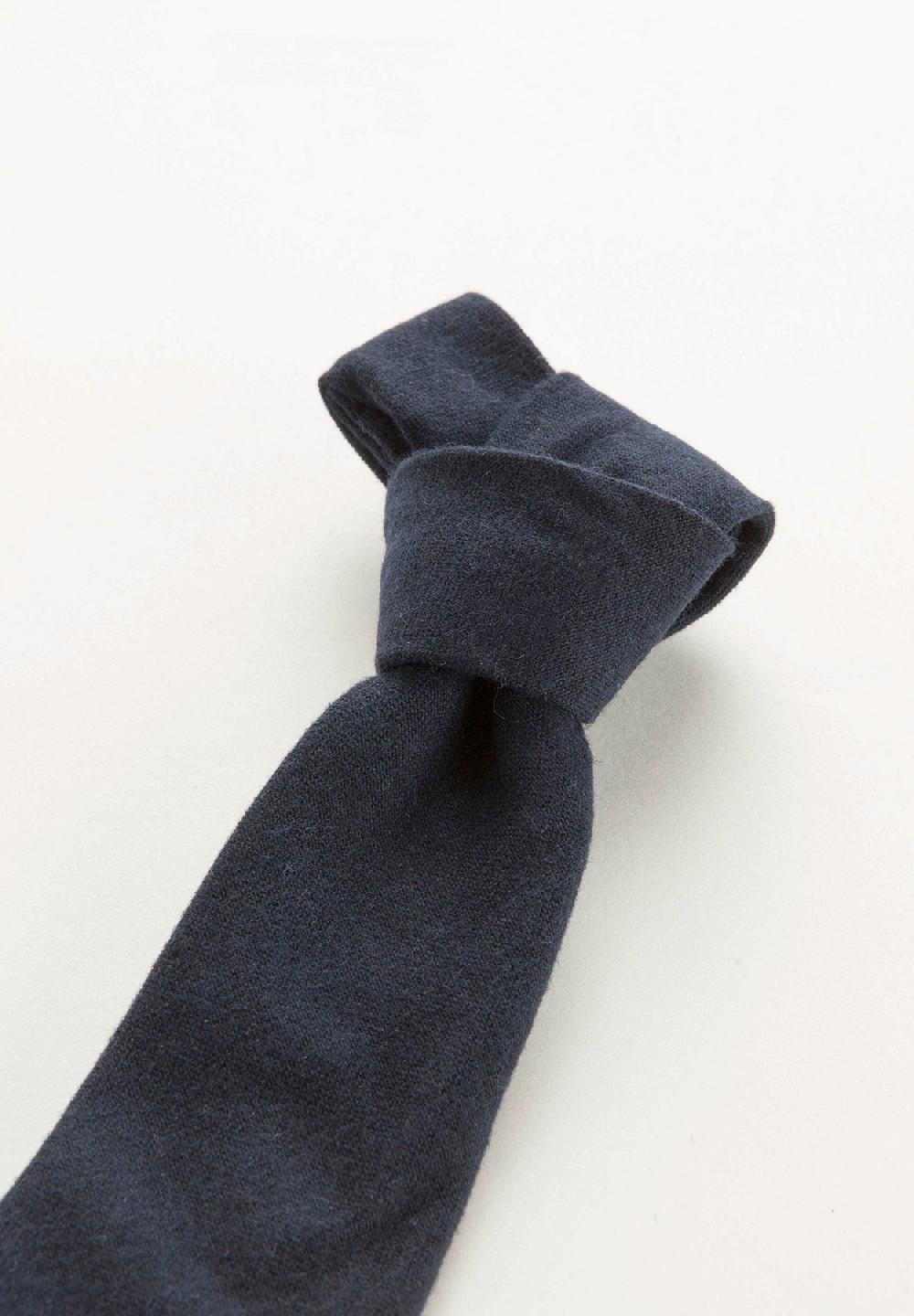 Angelico Cravatta blu navy effetto lana unita Affare Del Giorno