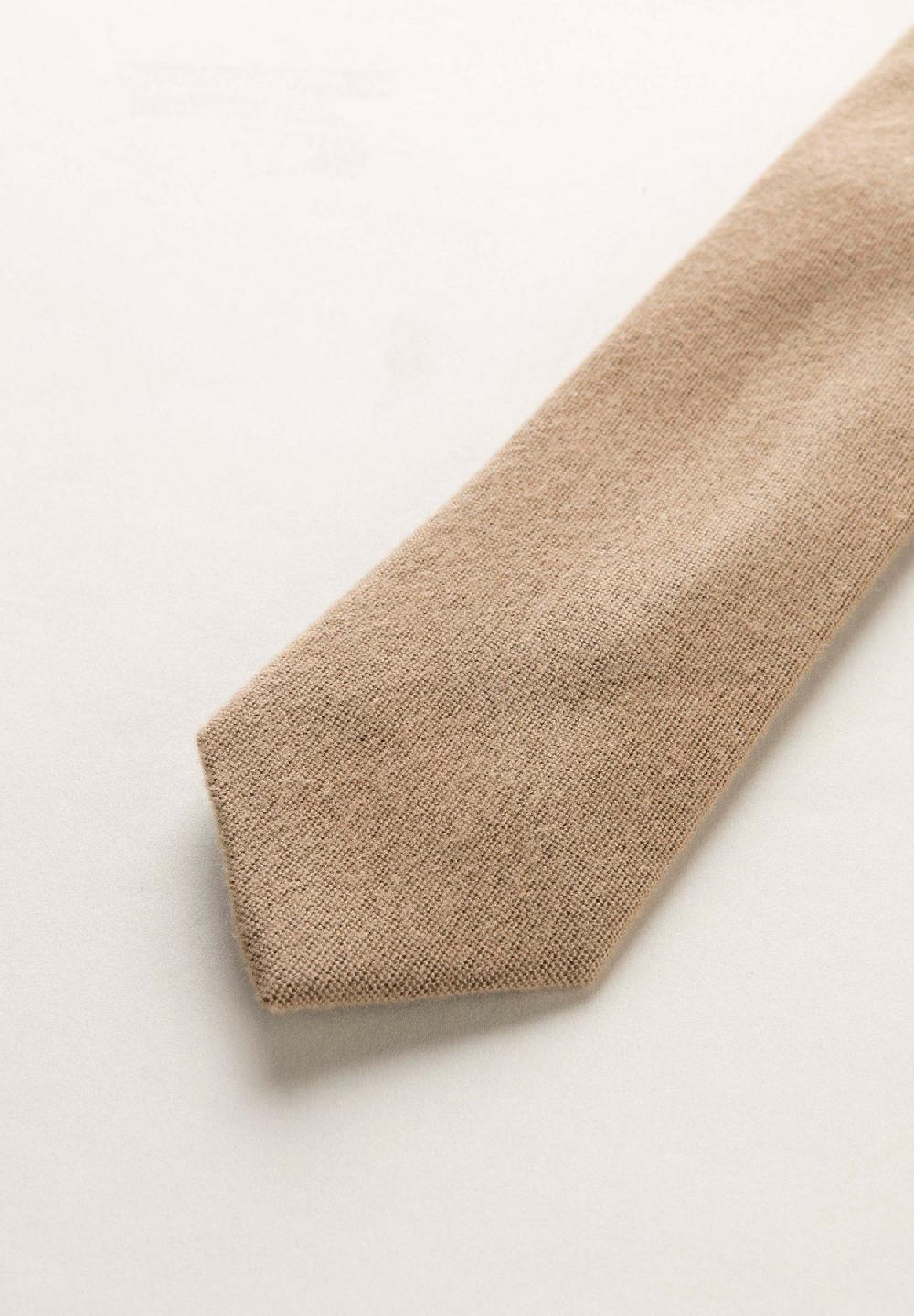 Angelico Cravatta beige effetto lana unita Sottocosto