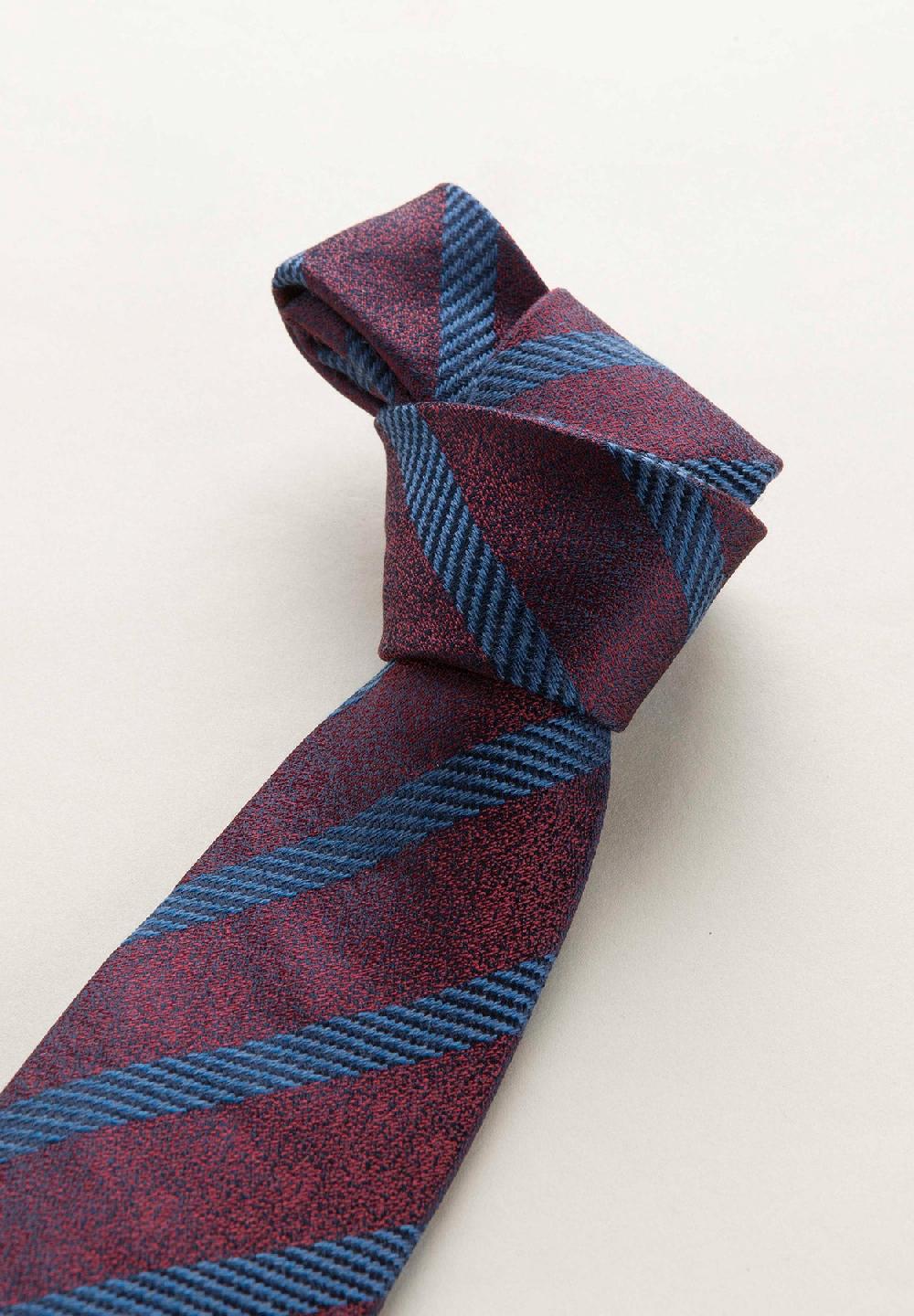 Angelico Cravatta blu bordeaux regimental effetto lana Novità